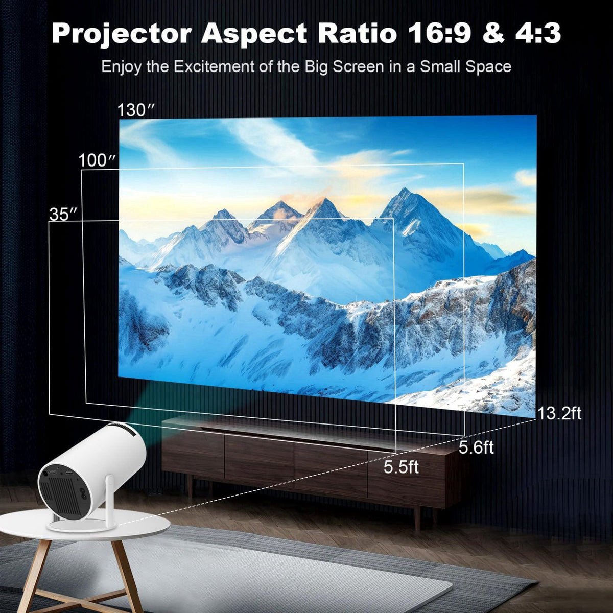 ENUOSUMA Mini Projector,Portable Projector with Dual Band WIFI and Bluetooth – packaging and label