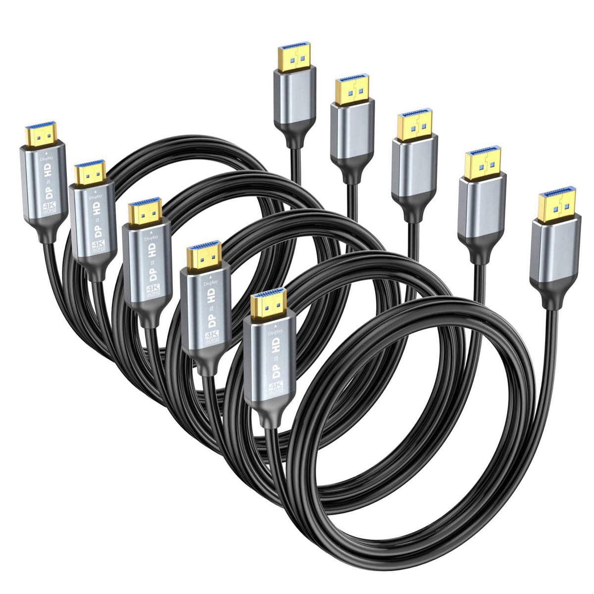 Ureegle DisplayPort to HDMI Cable 6ft 5-Pack, Uni-Directional DP (Source) to HDMI (Display) Cord for Desktop Monitor Pro