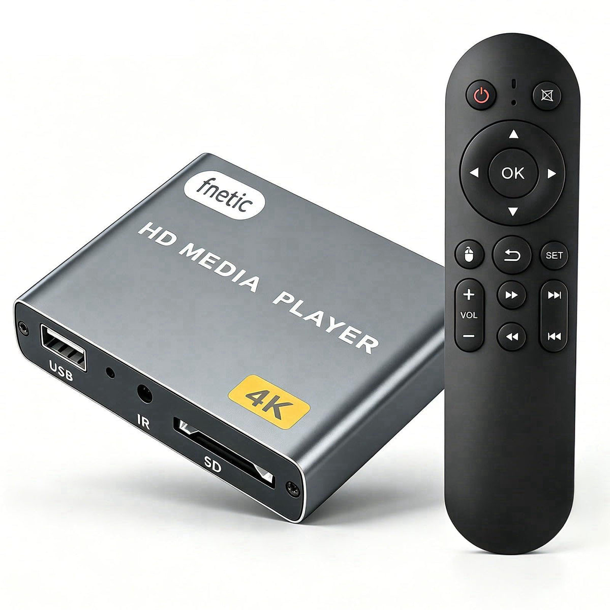 fnetic Fneitc 4K Full-HD Media Player with USB/SD Card Slot for TV Digital Signage – product photo (Streaming Media Play