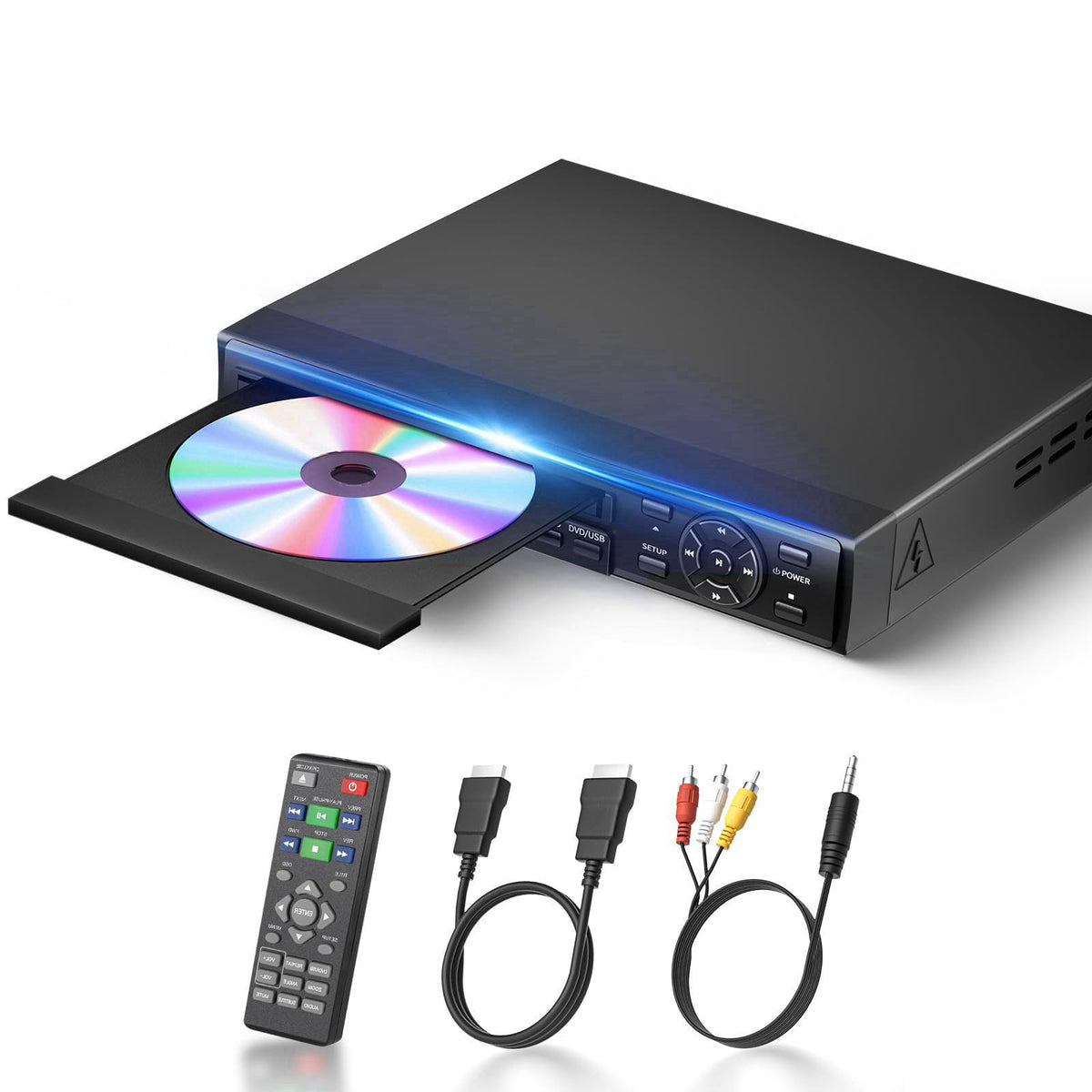 Arafuna DVD Player, 1080P All Region Free DVD Players for TV with HDMI/RCA Output – product photo (DVD Players)