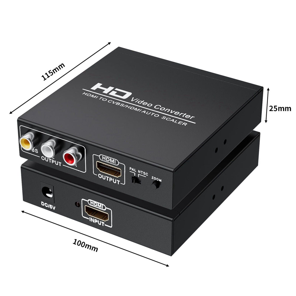 LUKFOCAB HDMI to RCA and HDMI Converter, 3RCA CVBS AV Composite Video Audio Adapter – alternate angle