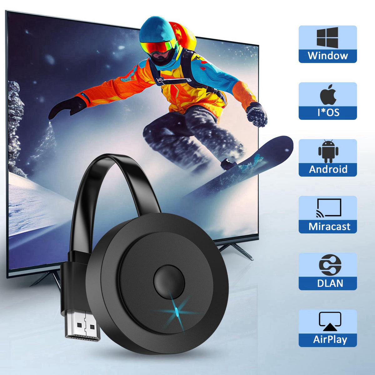 DRYMOKINI 2026 Wireless HDMI Display Adapter 4K, Portable Screen Mirror Dongle, WiFi Casting Video/Audio for Phone, Pad,