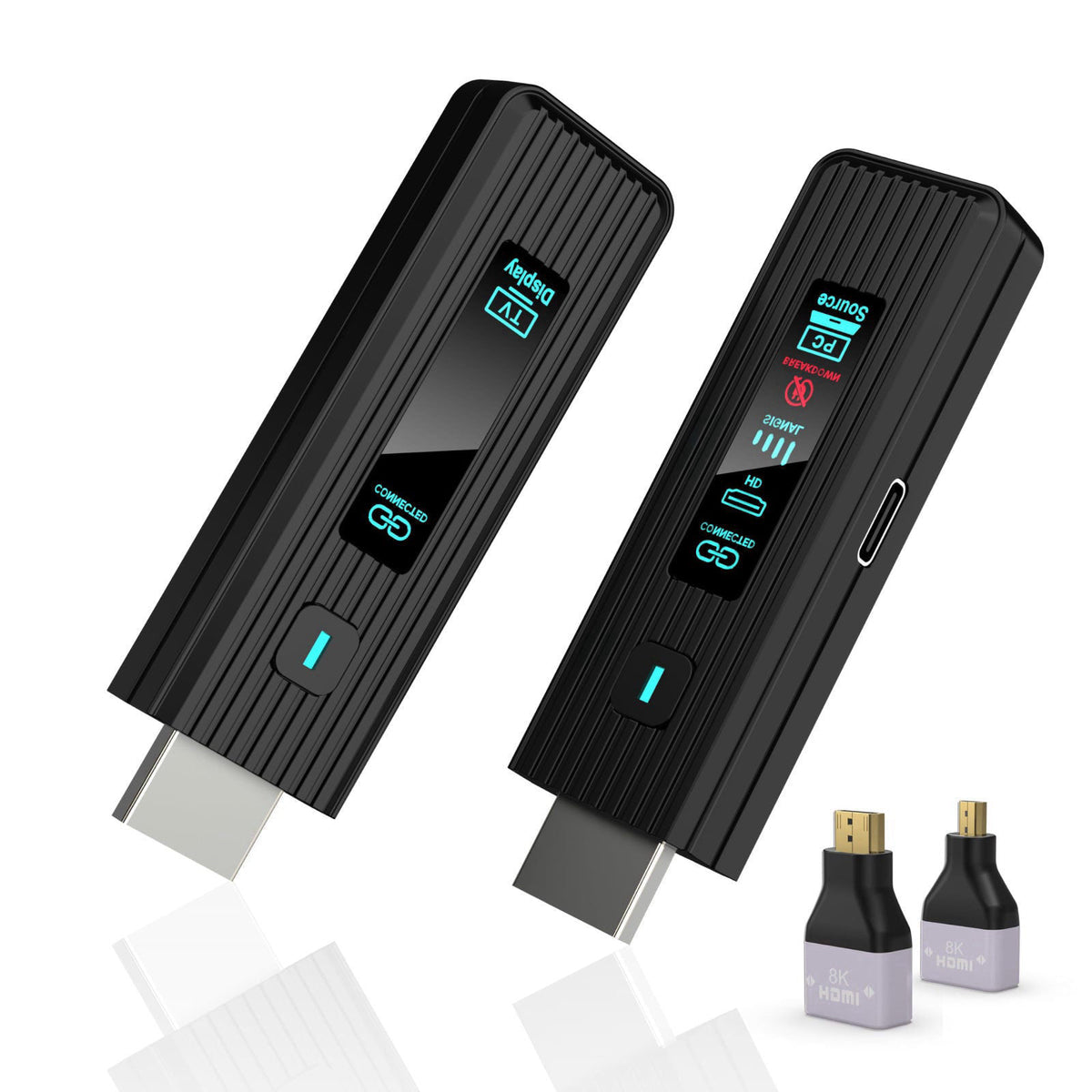 HSJINHONG 2026 New Wireless HDMI Transmitter and Receiver, 360FT/110M Extender,4K Decode 1080P@60Hz Output,LED Display, 