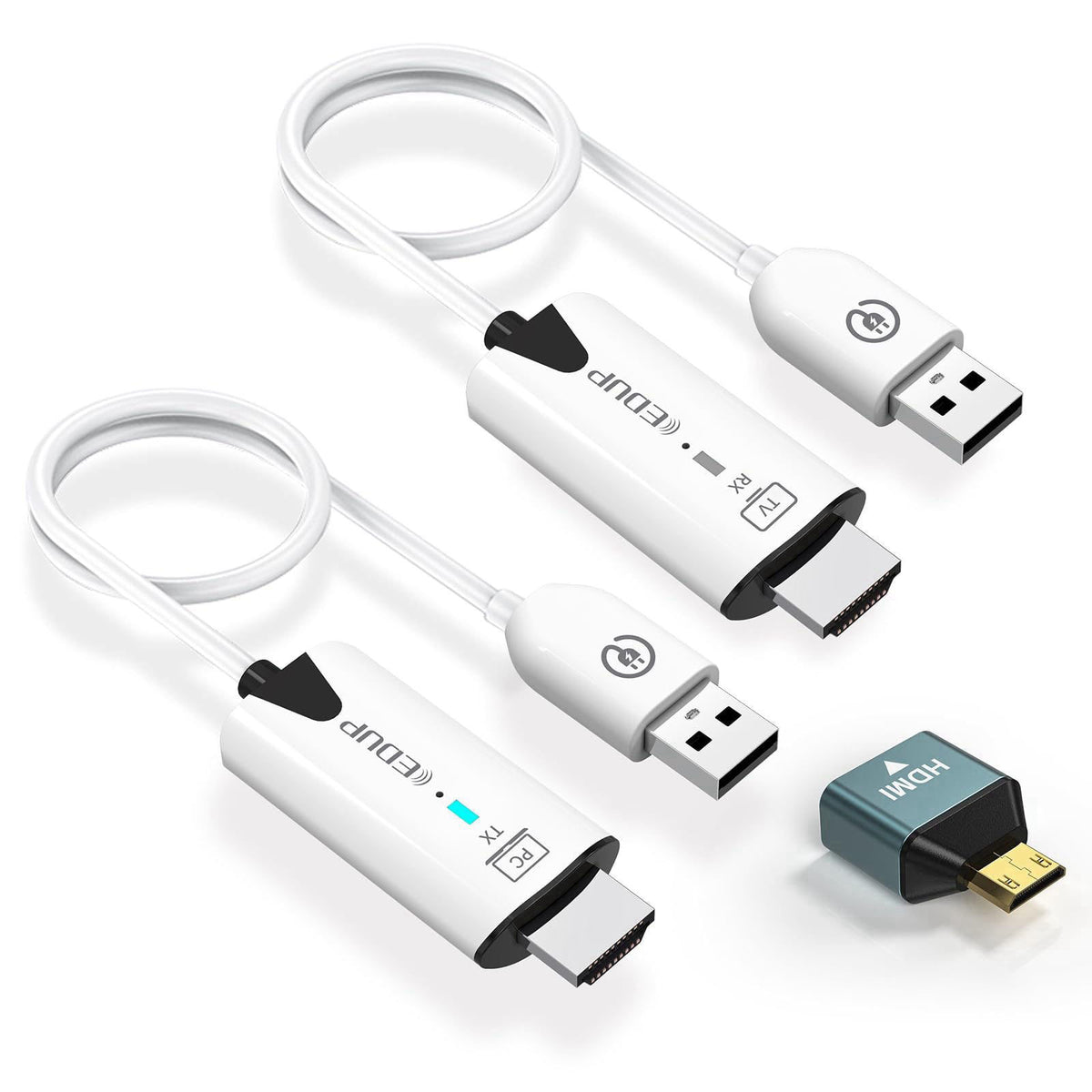 EDUP® Wireless HDMI Transmitter and Receiver 4K Decode Input 1080P Output – White