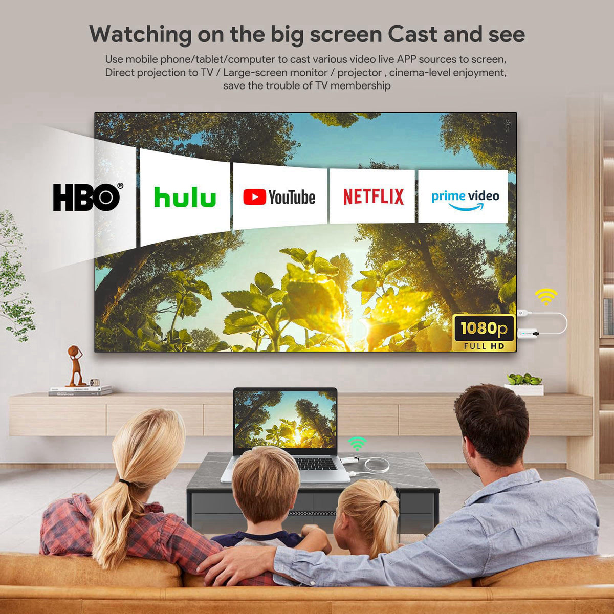 EDUP® Wireless HDMI Transmitter and Receiver 4K Decode Input 1080P Output – full view