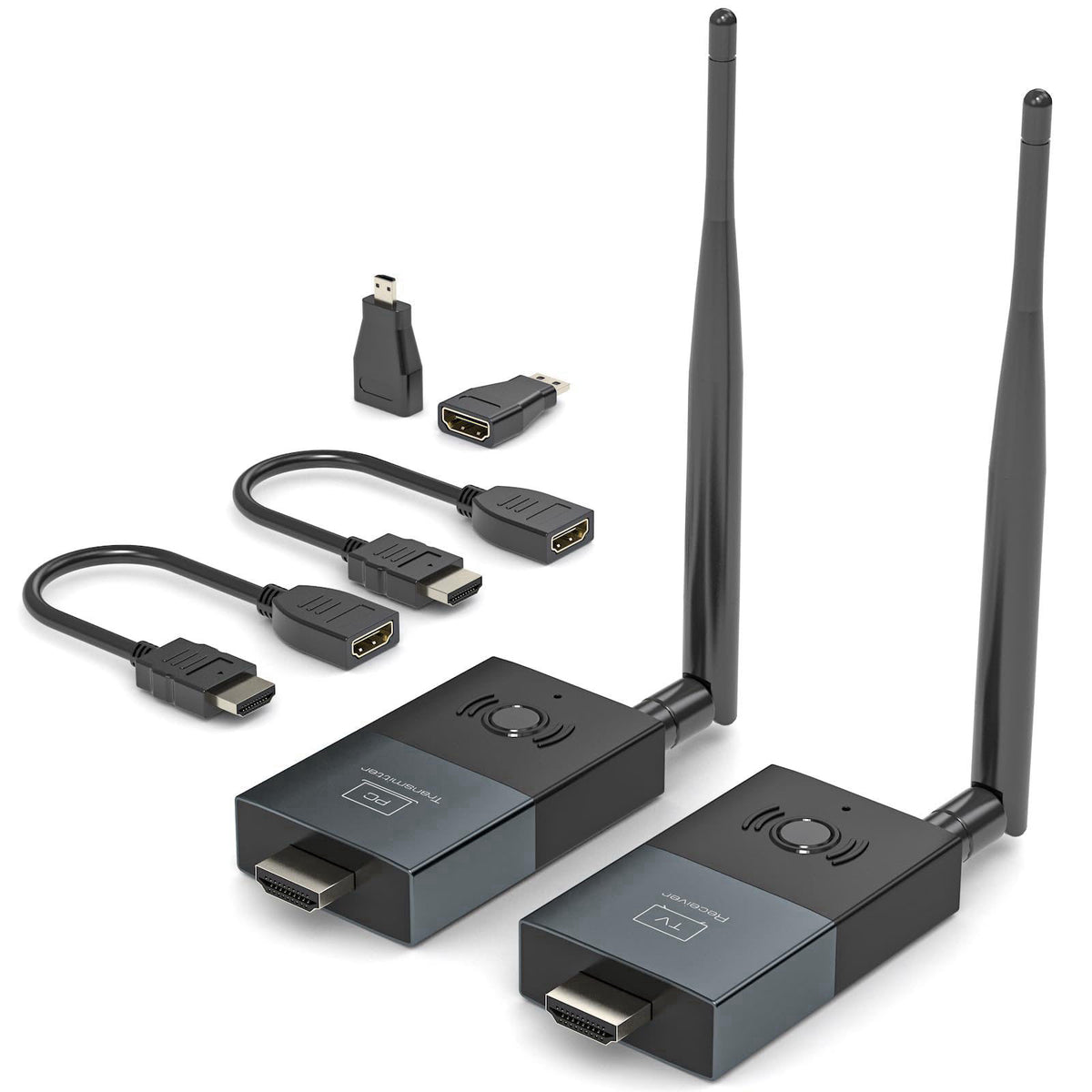 XYDMYELE Wireless HDMI Transmitter and Receiver, 330FT/100M Wireless HDMI Extender for 4K Decode Input 1080P@60Hz Output