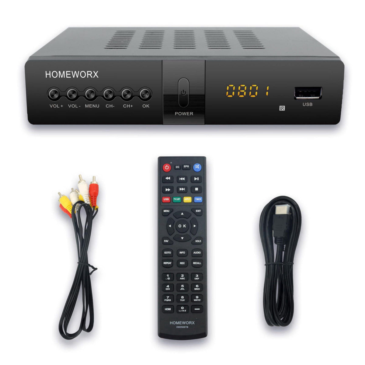 ATSC Digital Converter Box with TV Tuner, TV Recording, USB Multimedia Function, 1080P HDMI, Metal Case, Clear QAM, by M