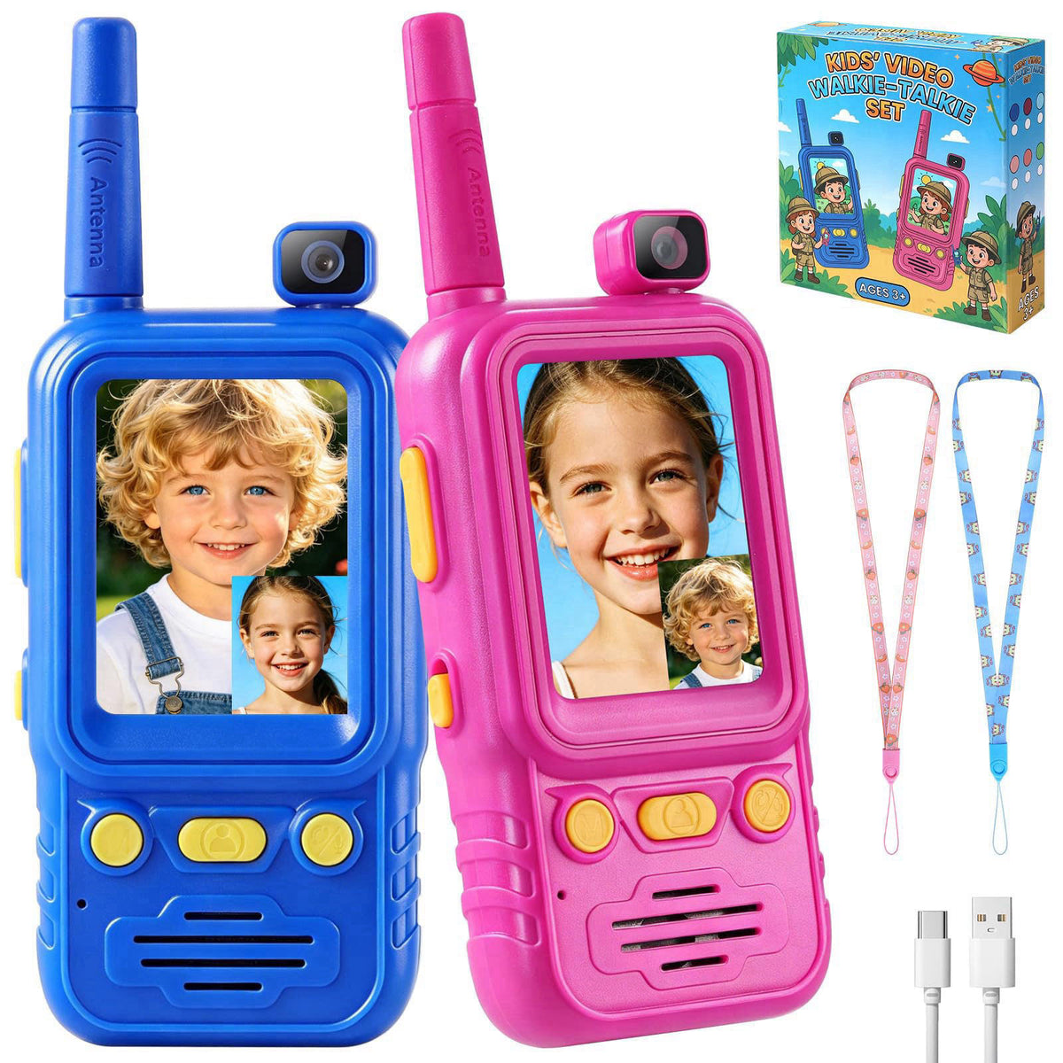 PELLOR Kids Video Walkie Talkies 2 Pack with 180° Rotatable Camera – product photo (Walkie Talkies)