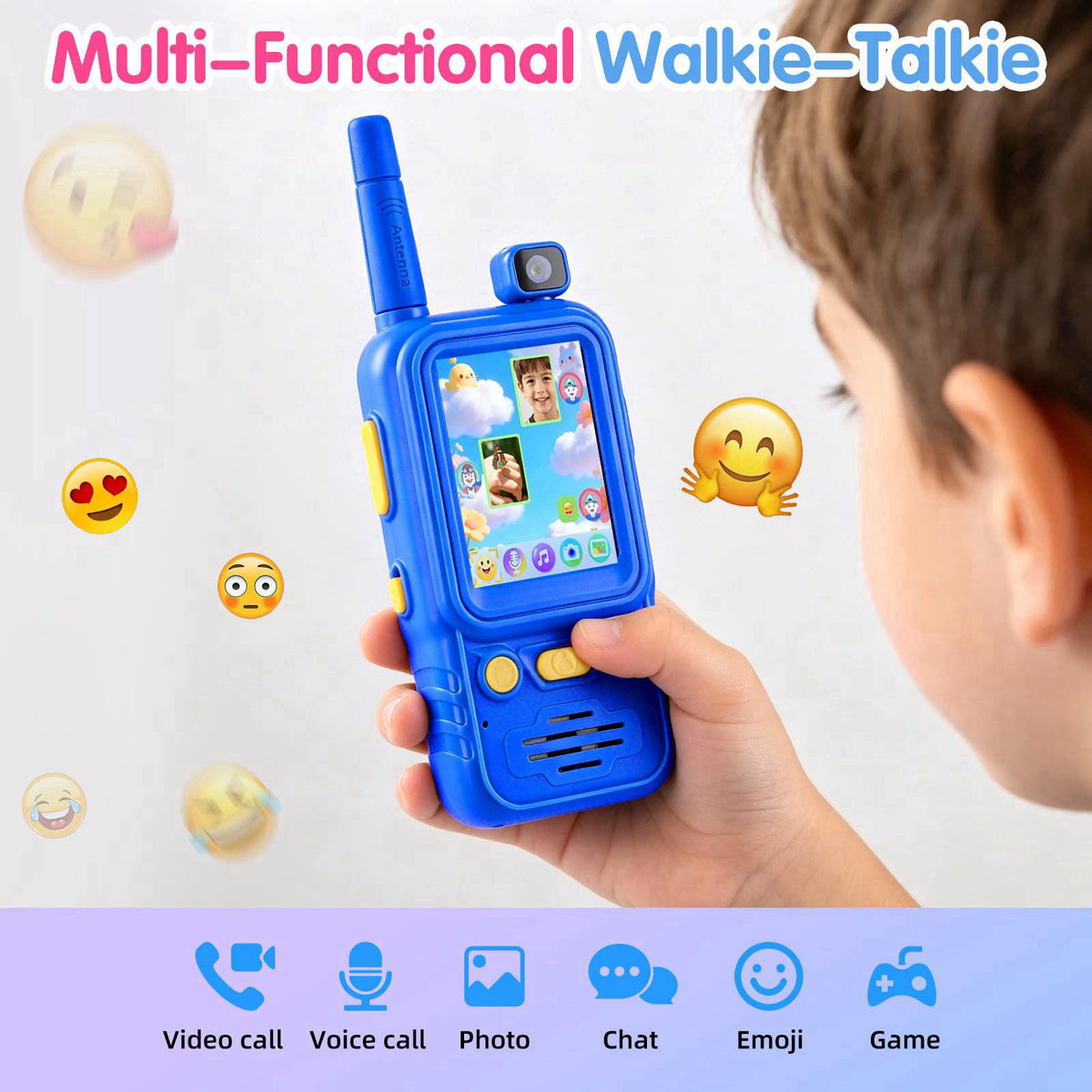 PELLOR Kids Video Walkie Talkies 2 Pack with 180° Rotatable Camera – alternate angle