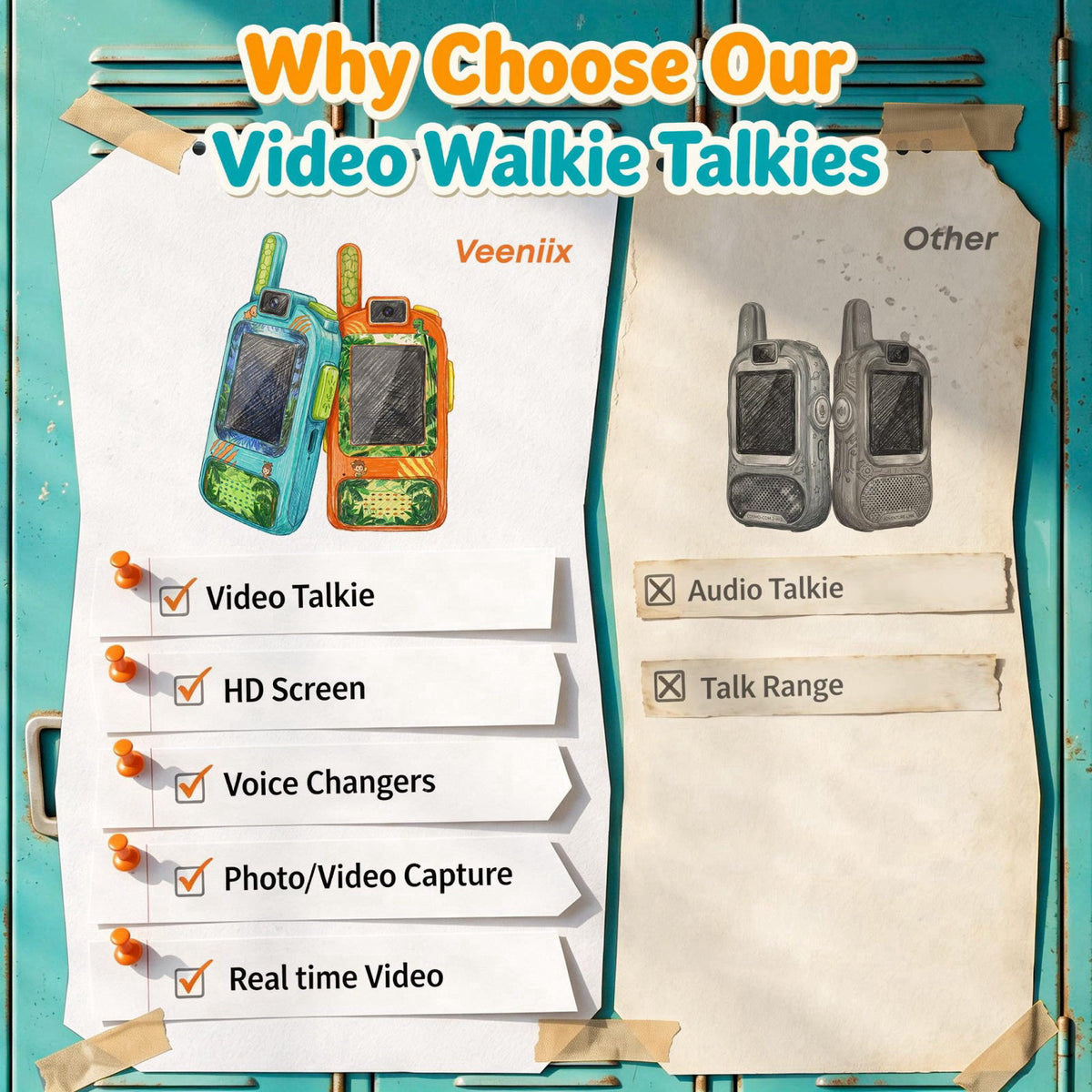 Veeniix – Walkie Talkies on display