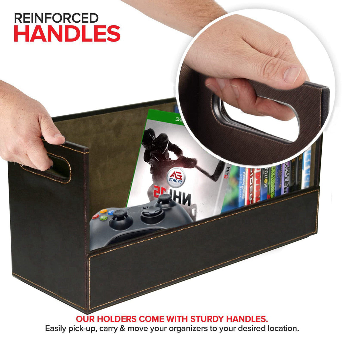 Stock Your Home DVD Storage Box, Movie Shelf Organizer for Blu-Ray, Video Game Cases, CDs, VHS Tape Display Stand, Disc 