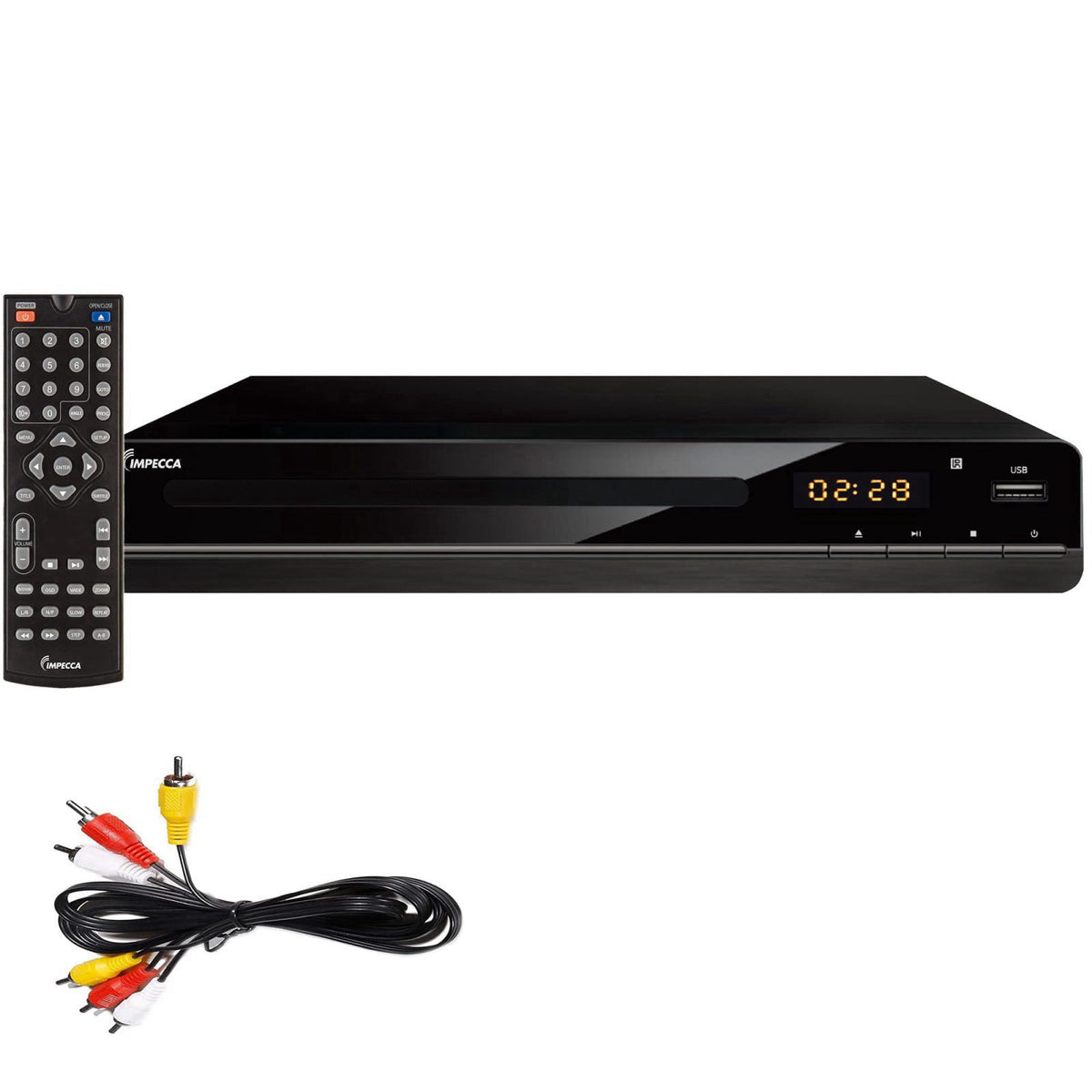 Impecca DVD Player for TV Multi-Region HDMI, RCA AV Cable, USB, CD MP3 Playback, with Remote Compact HDMI DVD Player, Pr