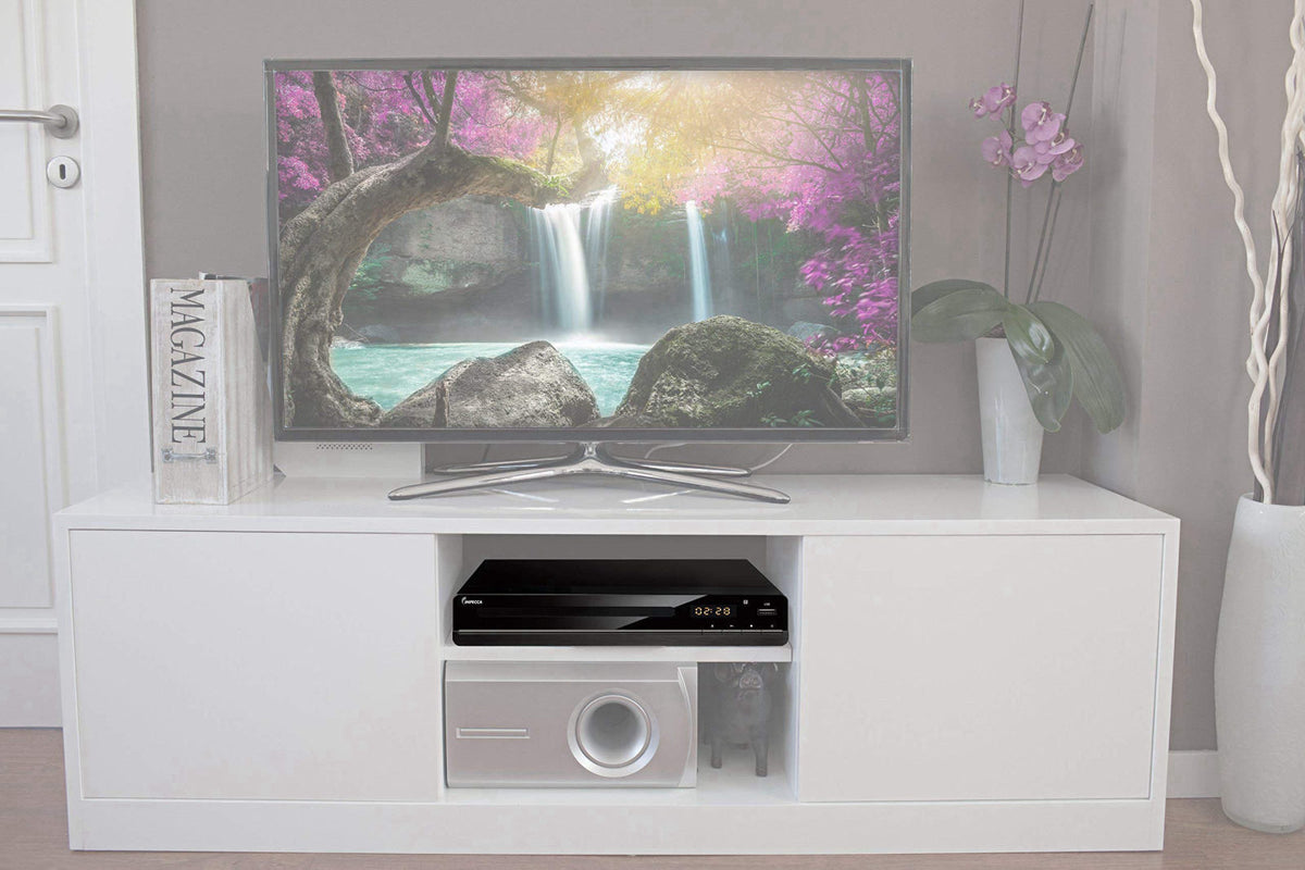Impecca DVD Player for TV Multi-Region HDMI, RCA AV Cable, USB, CD MP3 Playback, with Remote Compact HDMI DVD Player, Pr