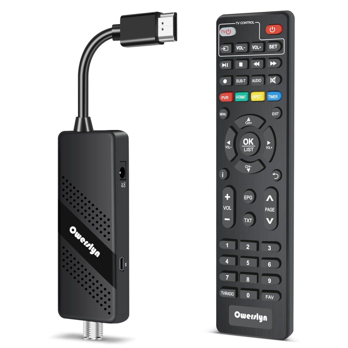 Digital Converter Box for TV, OWERSLYN ATSC TV Tuner for 1080P Live with Program Recording & Playback, USB Media Player,