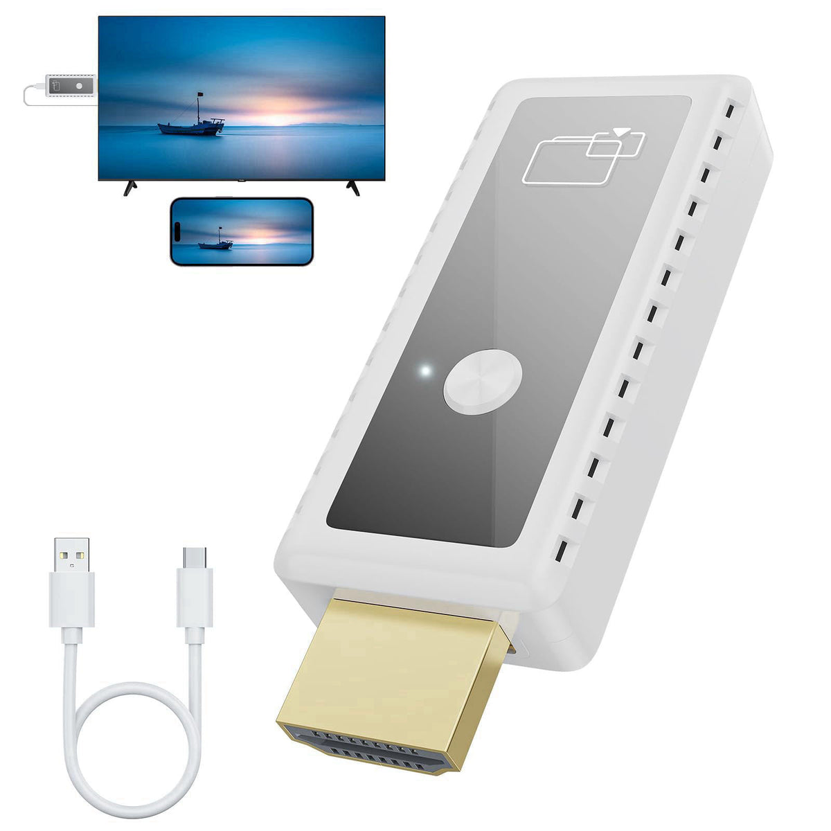 Gogerit 1080P Wireless HDMI Display Adapter,2.4G & 5G Wireless HDMI Screen Mirroring Adapter Extender from Smartphone,La