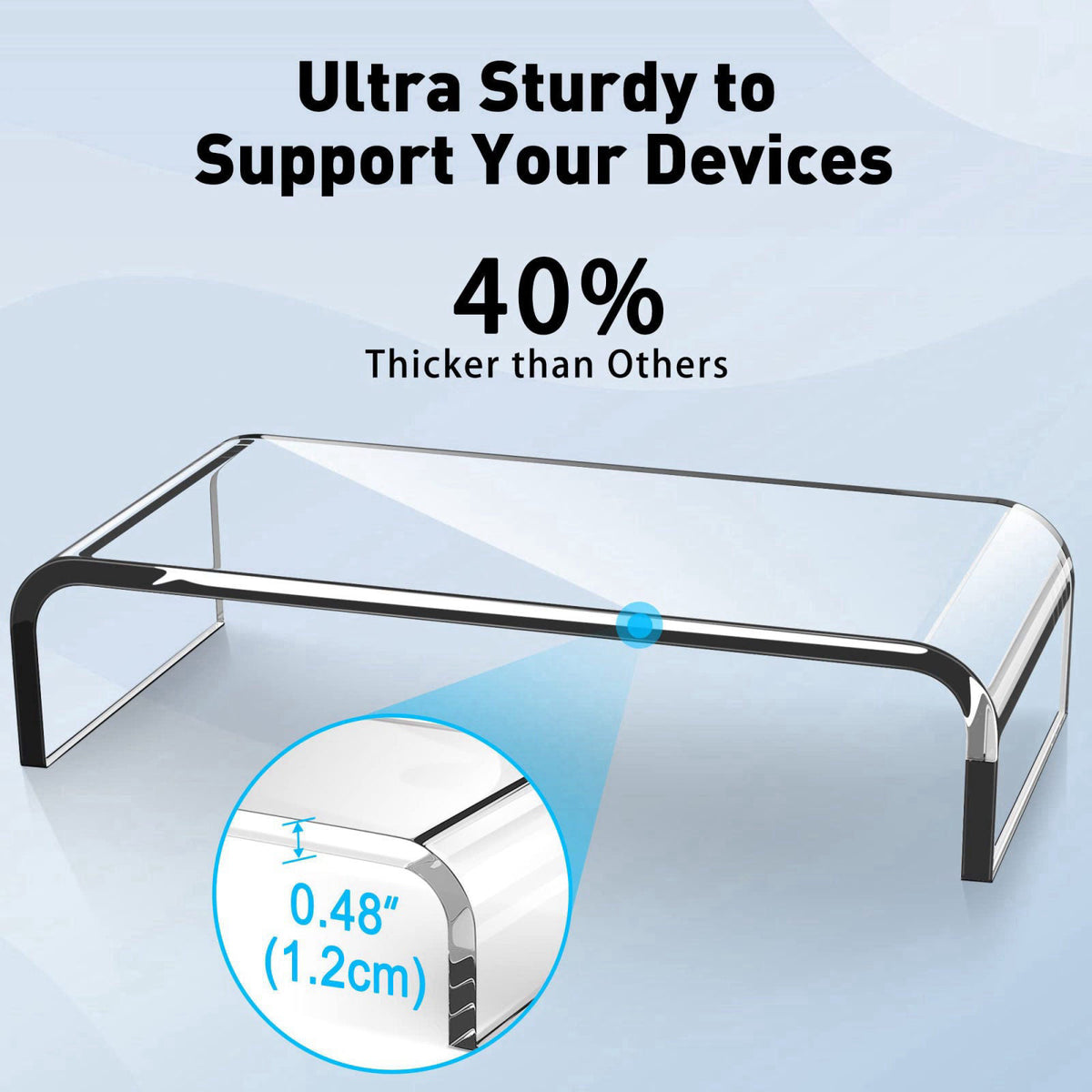 AboveTEK Acrylic Monitor Stand, Premium Large Monitor Riser 20 inch, Crystal Clear Acrylic Computer Stand Laptop Desk St