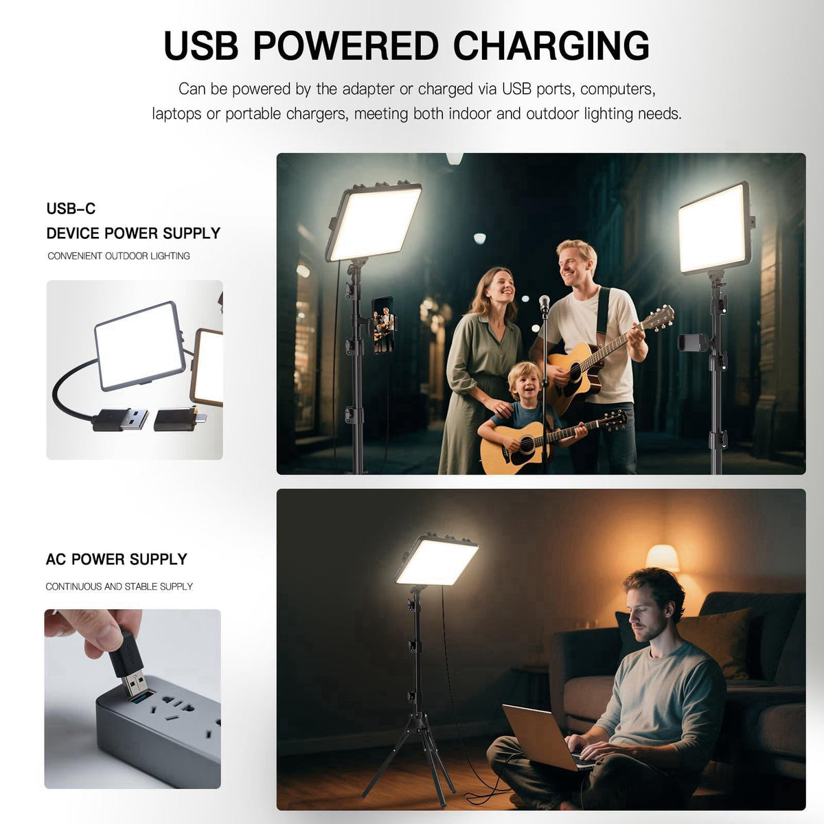 2-Pack LED Video Light Kit, NiceVeedi Studio Light, 2800-6500K Dimmable Photography Lighting Kit with Tripod Stand&Phone