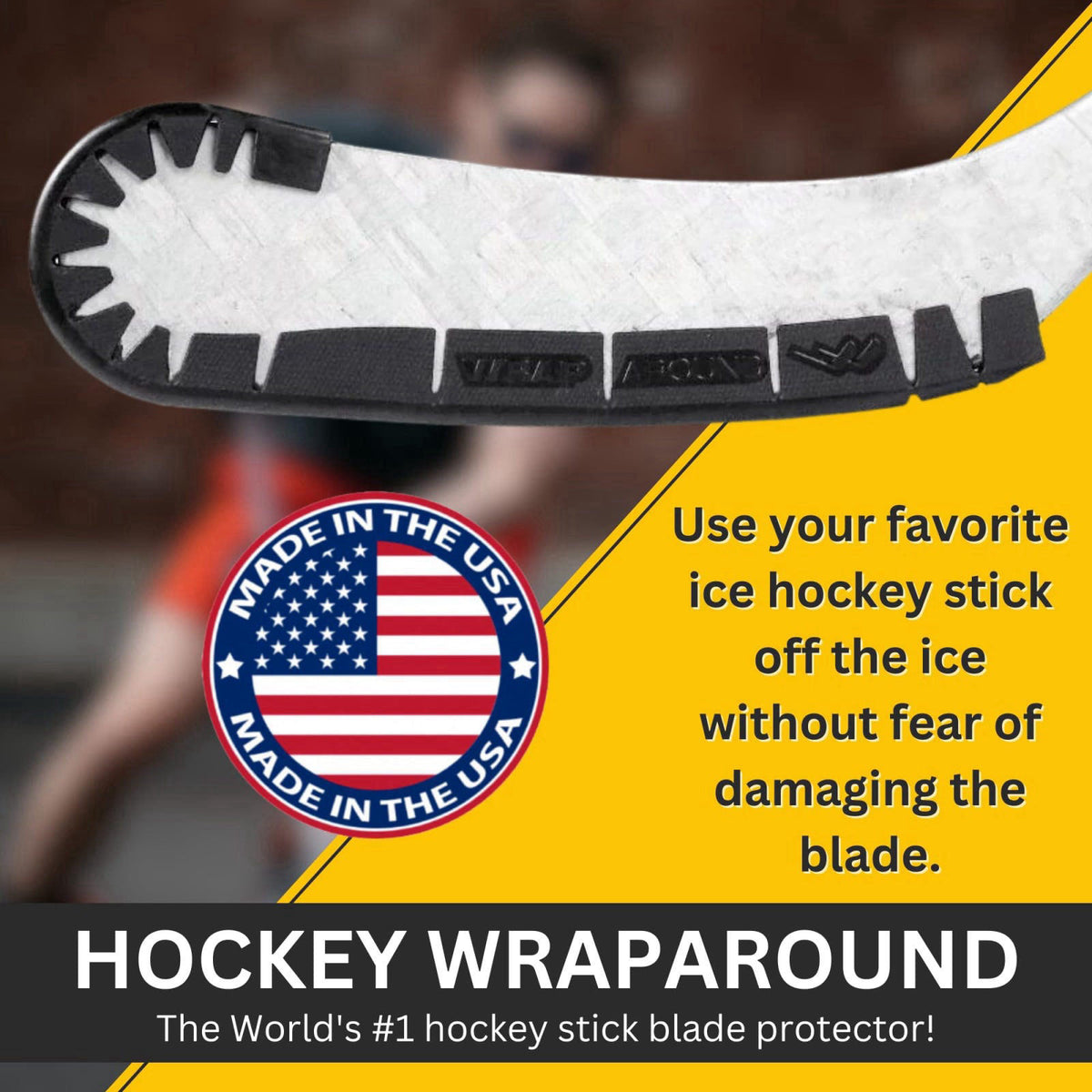 Wraparound Hockey Stick Blade Protector for Off Ice Training, Street Hockey – packaging and label