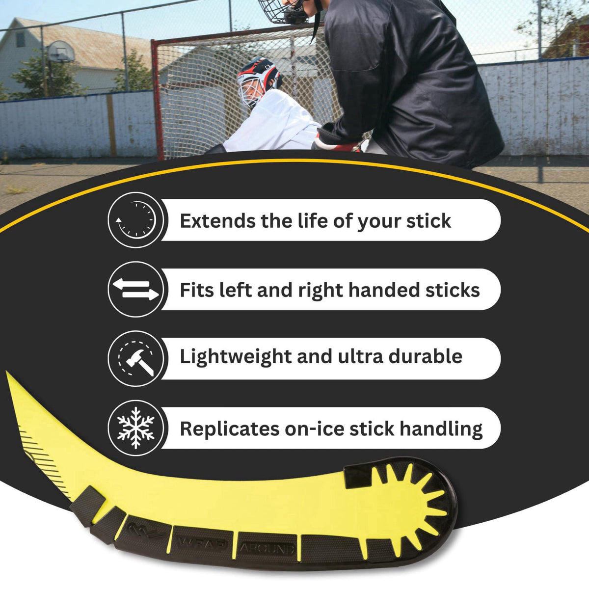 Wraparound Hockey Stick Blade Protector for Off Ice Training, Street Hockey – full view