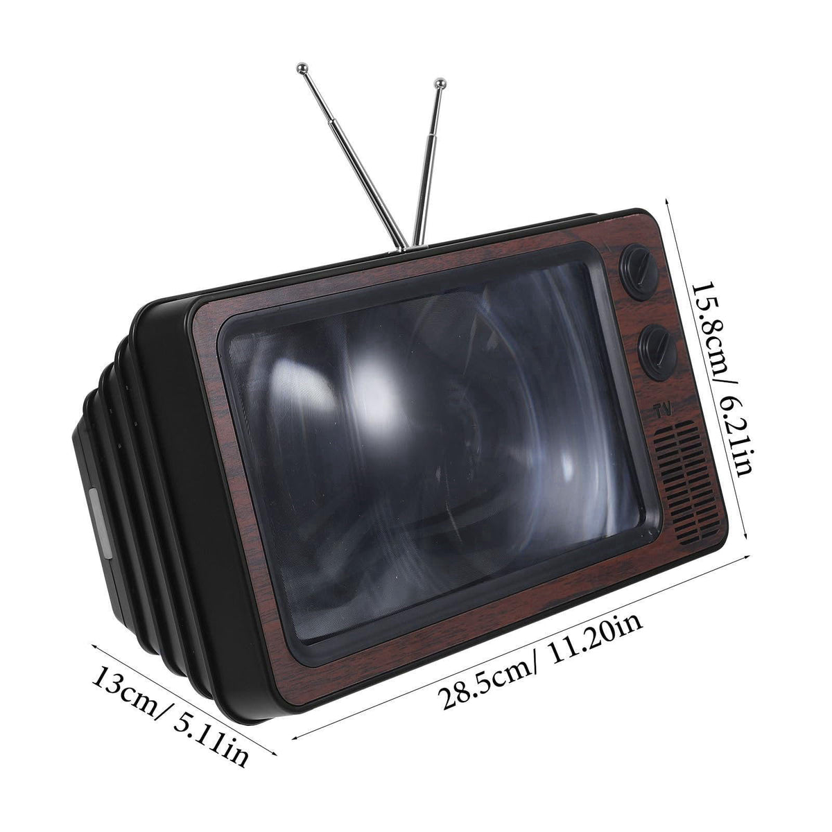 jojofuny Retro TV Phone Screen Magnifier with Light Brown Exterior – packaging and label