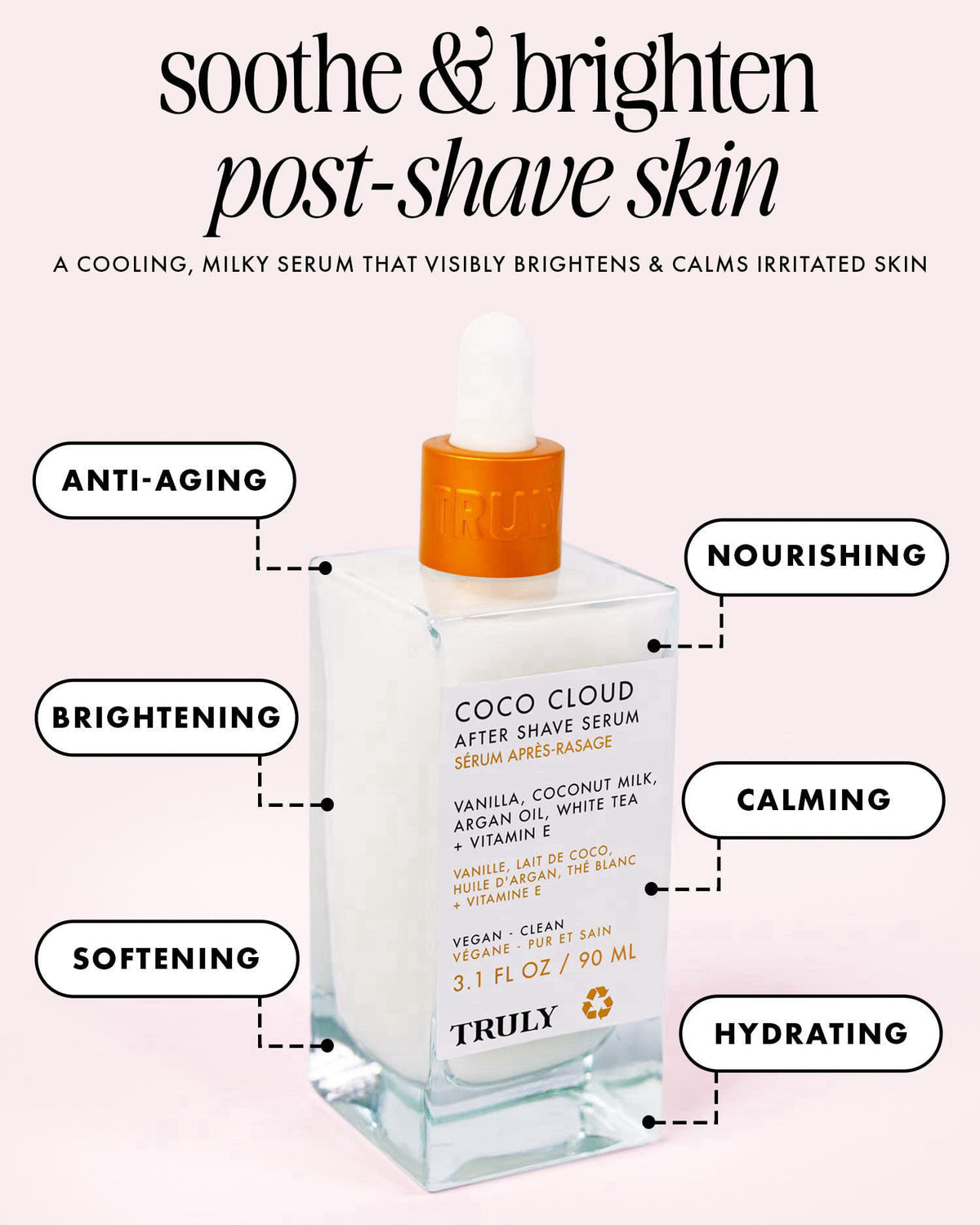 Truly Beauty Coco Cloud After Shave Serum | Post-Shave Treatment – close-up detail