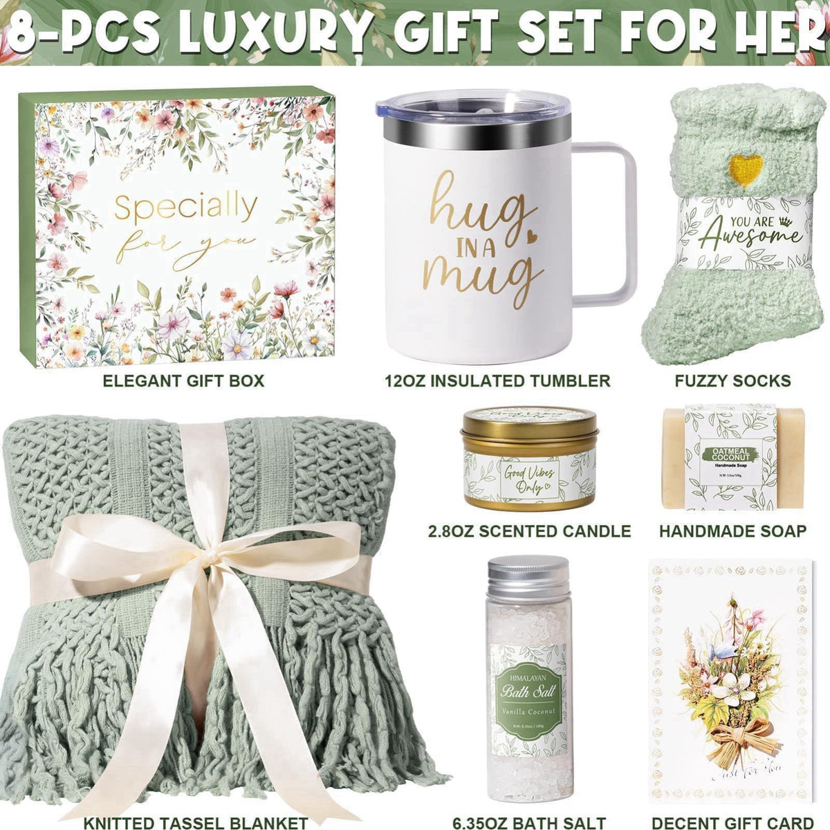MAYICIVO Christmas Self Care Gifts for Women Get Well Soon Gift Baskets Care Package – full view