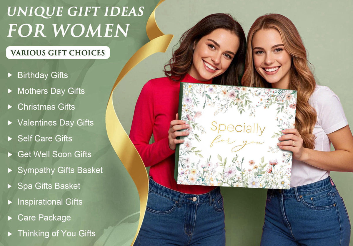 MAYICIVO Christmas Self Care Gifts for Women Get Well Soon Gift Baskets Care Package – back view and specifications