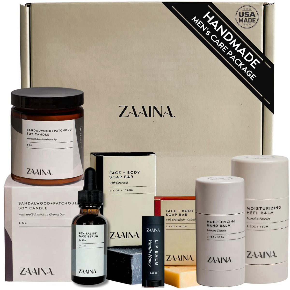 ZAAINA Birthday Gift for Men | Self Care Gift Box | Natural Grooming Set – alternate angle