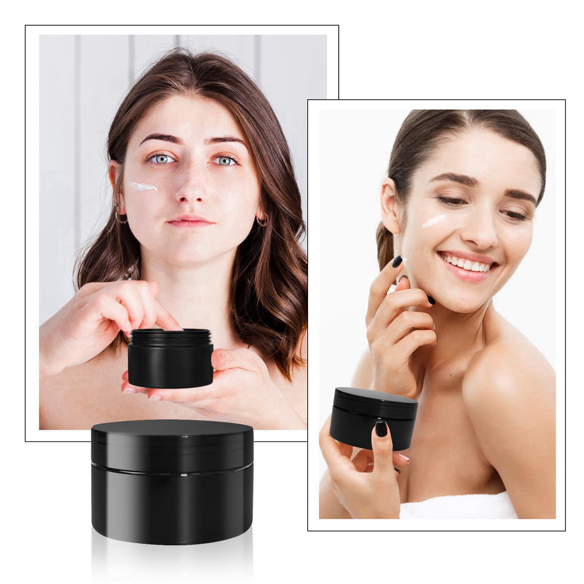 SENONAPO 50 Pcs Plastic Jars with Lid 8 oz Plastic Cosmetic Containers Round Lotion Sample Containers Leak Proof Empty C