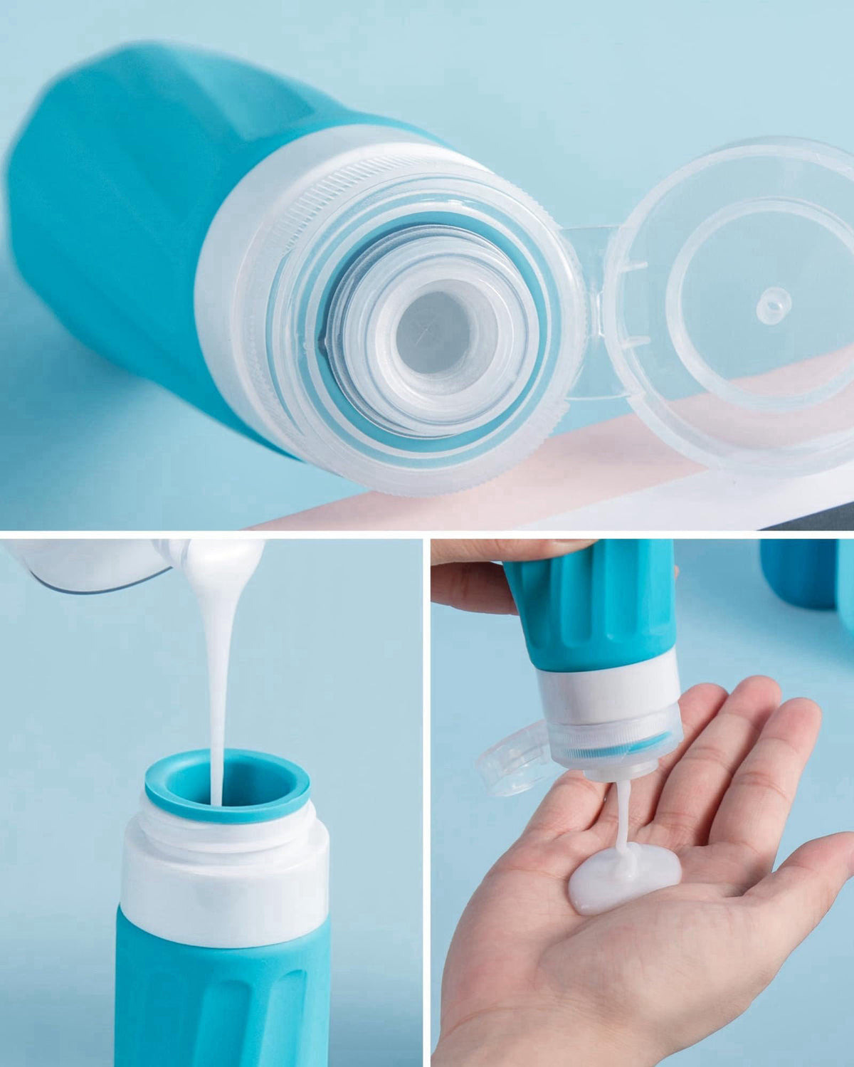 Mrsdry Travel Size Toiletries 8 Pack, TSA Approved 3oz Silicone Squeeze Bottles & Cream Jars with Clear Travel Bag – clo