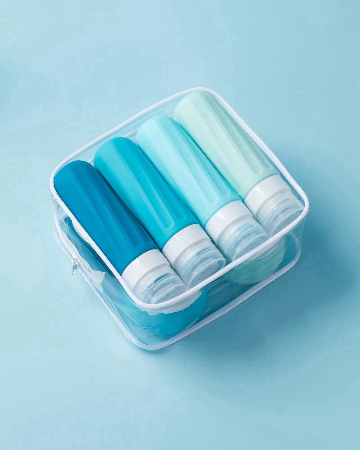 Mrsdry Travel Size Toiletries 8 Pack, TSA Approved 3oz Silicone Squeeze Bottles & Cream Jars with Clear Travel Bag – alt