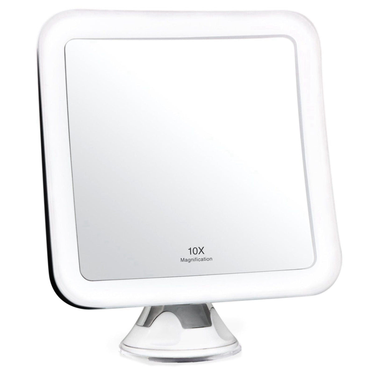 Fancii 10X Magnifying Lighted Makeup Mirror - Daylight LED Vanity Mirror - Compact, Cordless, Locking Suction, 6.5" 
