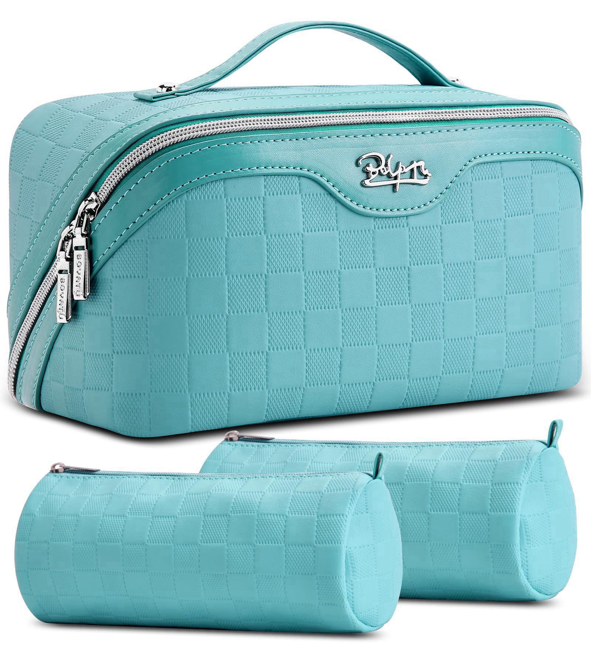 BOYATU Travel Makeup Bag Organizer: 180°Open-Flat 3 Pcs Make up Bags Set – product photo (Cosmetic Bags)