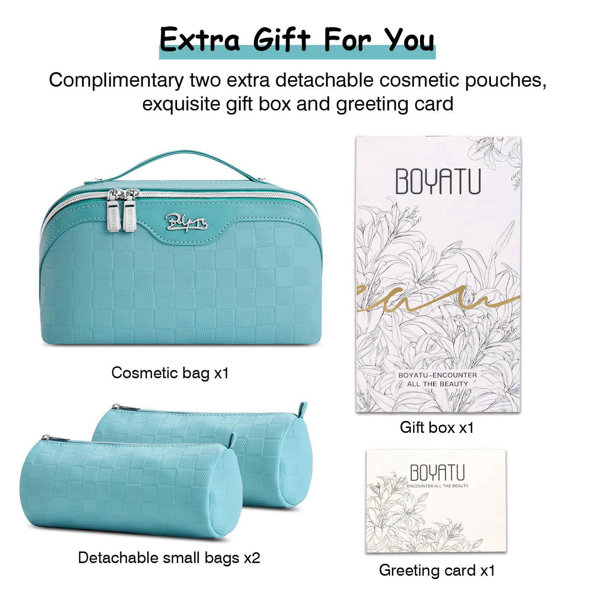 BOYATU – Cosmetic Bags on display