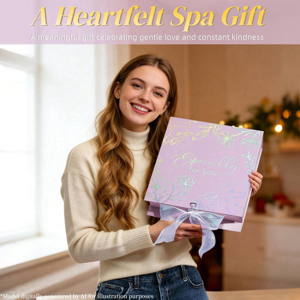 MAYICIVO Spa Gifts Baskets for Women, Bath Sets Christmas Birthday Gifts for Women – packaging and label