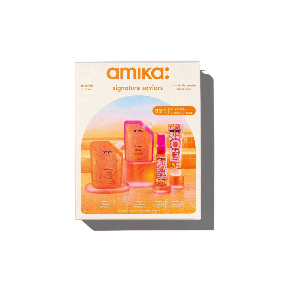 amika signature saviors essential trial set – product photo (Shampoo &amp; Conditioner Sets)