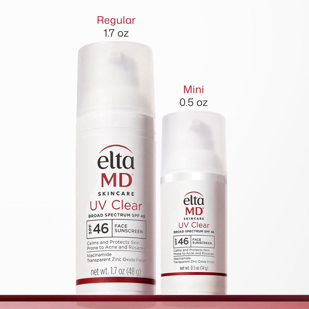 EltaMD UV Clear Face Sunscreen with Zinc Oxide, Oil-Free, SPF 46 and SPF 50 – packaging and label