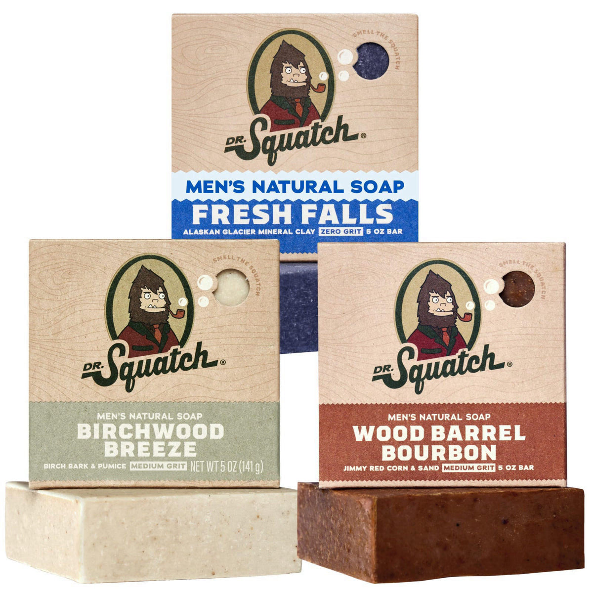 Dr. Squatch Natural Men’s Bar Soap, Body Soap Bar (5oz, 3-Pack) – product photo (Soaps)