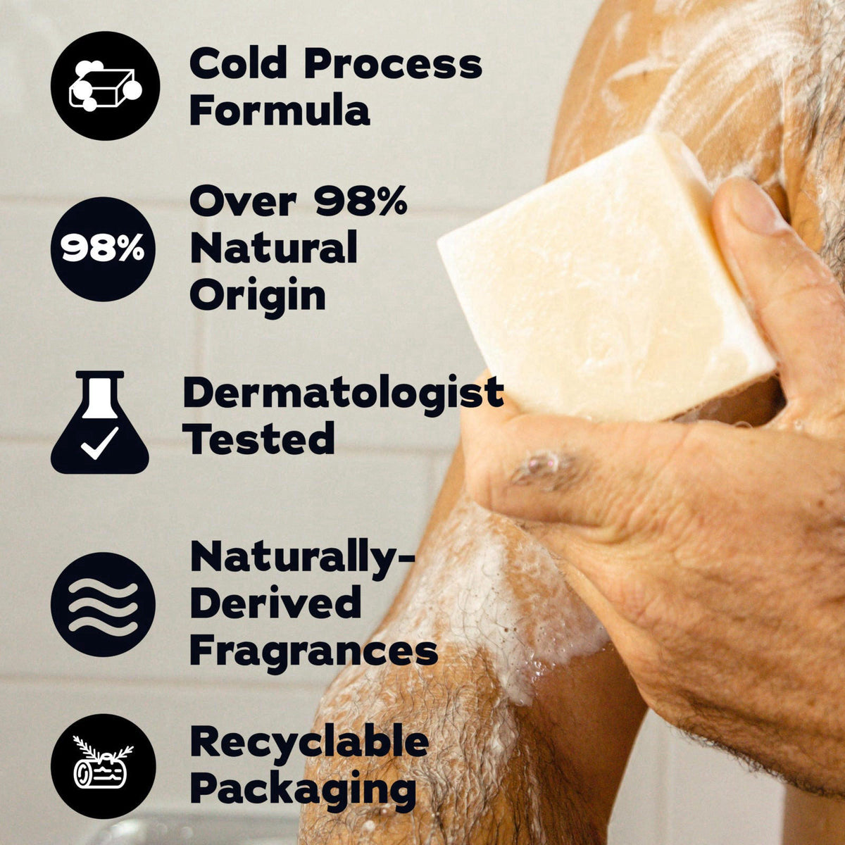 Dr. Squatch Natural Men’s Bar Soap, Body Soap Bar (5oz, 3-Pack) – full view