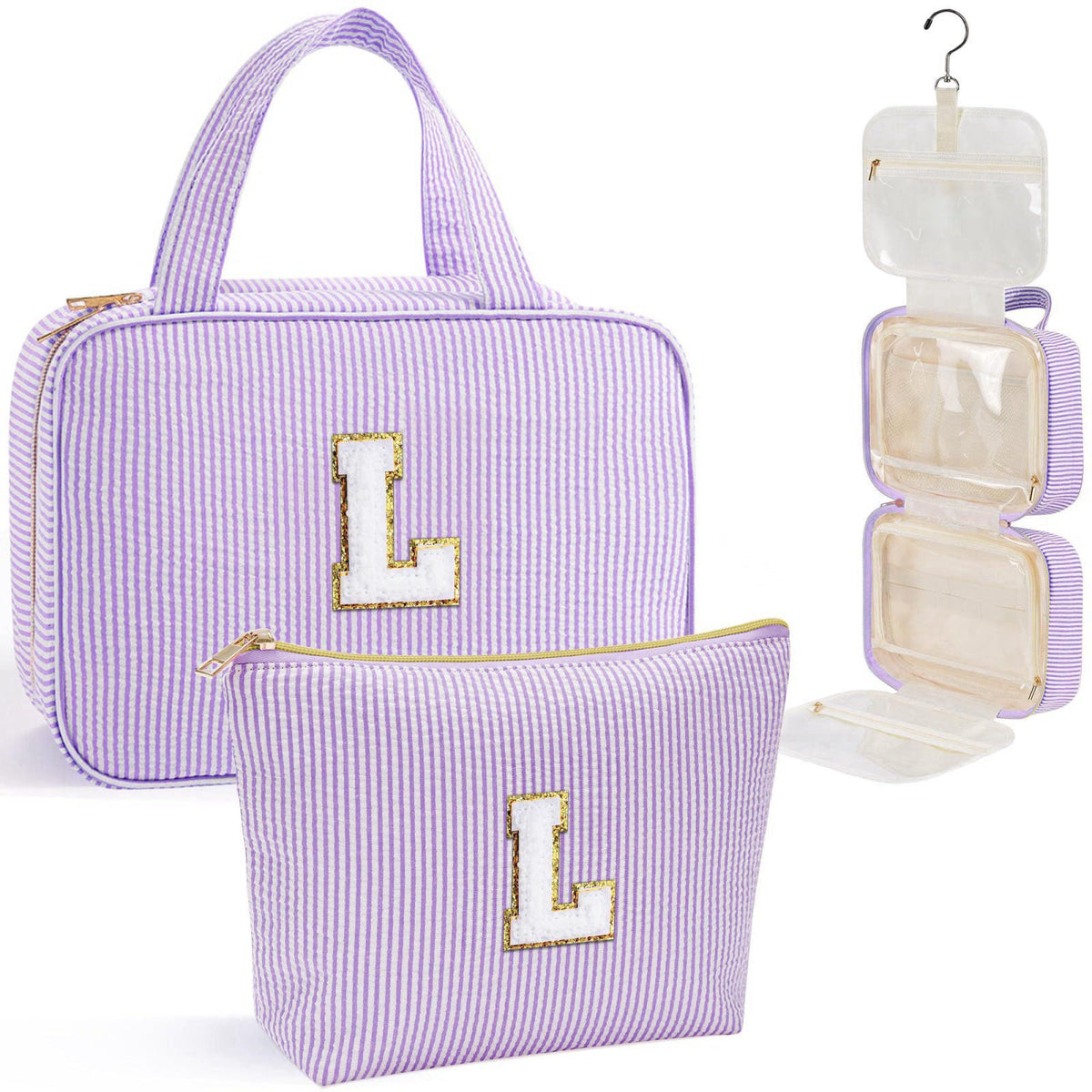 YOOLIFE Kids Toiletry Bag Initial Makeup Bag for Teen Girls - Birthday Gifts for 7 8 9 10 11 12 13 14 15 16 17 18 Year O