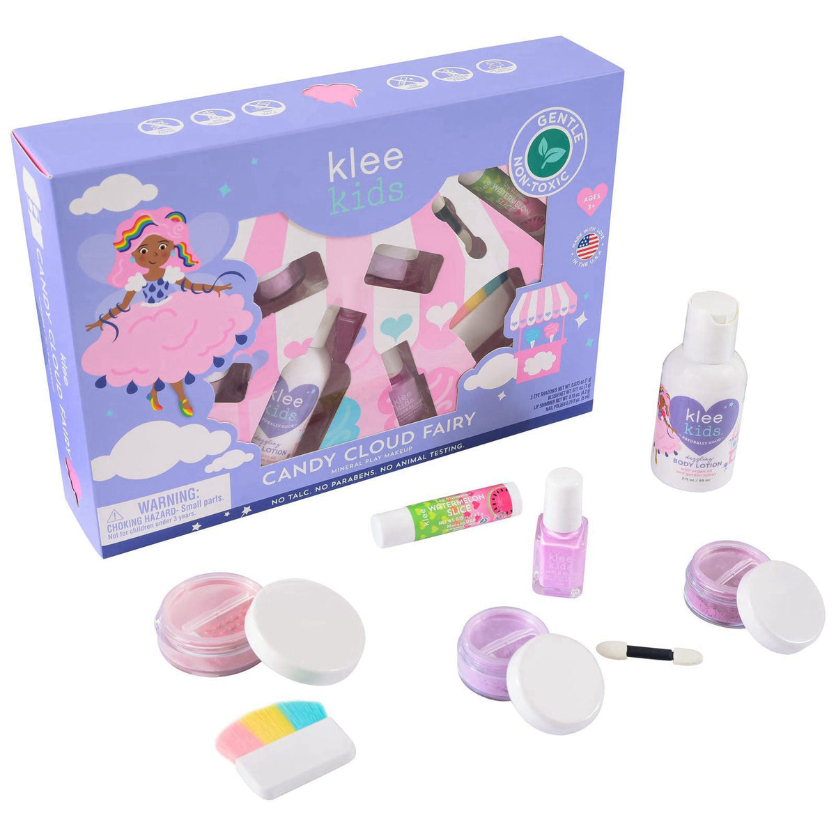 Klee Naturals Deluxe Mineral Play Makeup Kit. Gentle and Non-Toxic. Kid-Friendly. Made in USA. (Candy Cloud Fairy) – pac