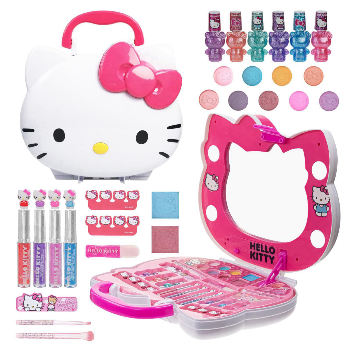Townley Girl Hello Kitty Face Makeup Vanity Set with Light-Up Mirror – product photo (Makeup Sets)