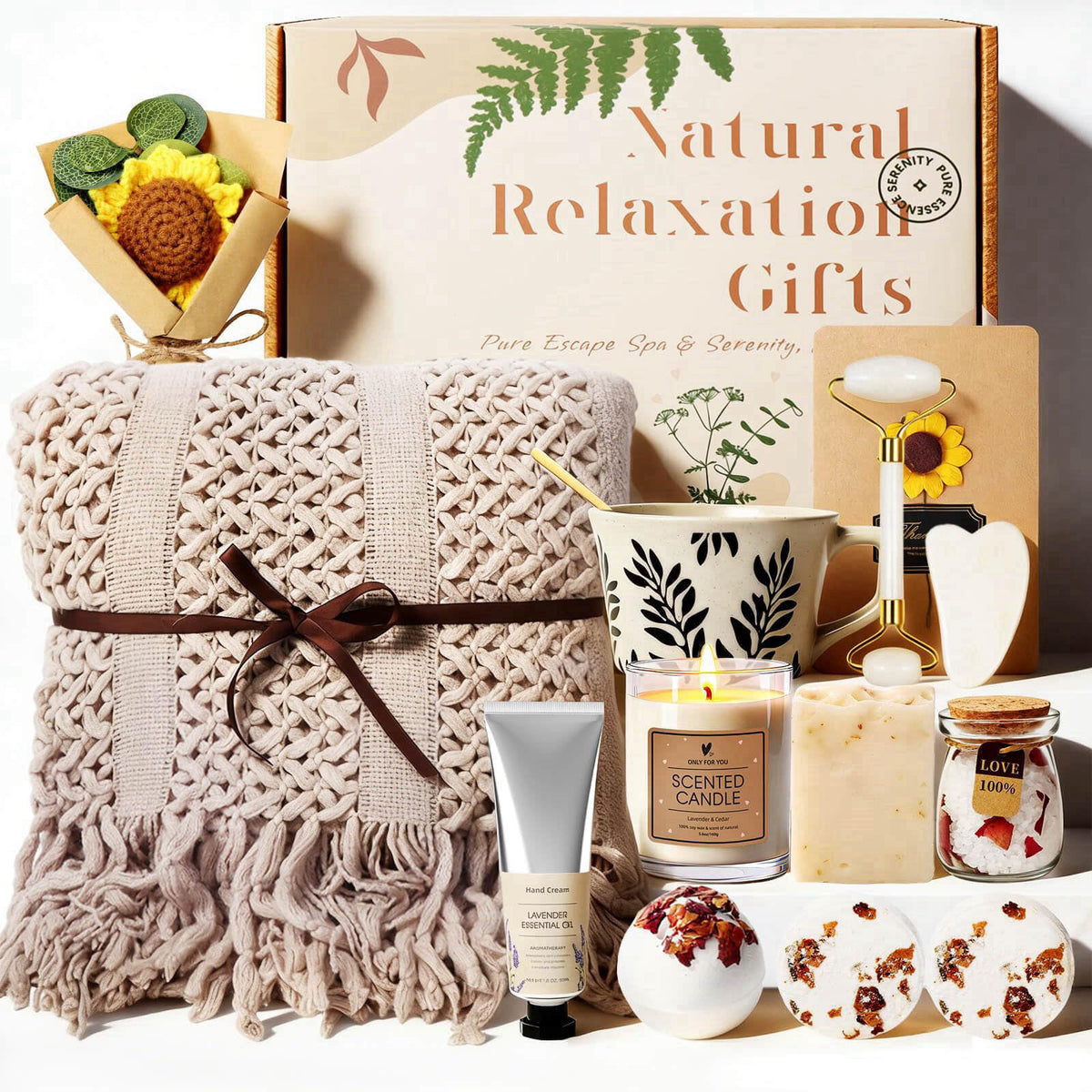 Joyvella Birthday Gift for Women, Get Well Soon Self Care Package, Unique Spa Gift Basket Thank You Gifts for Mom Grandm