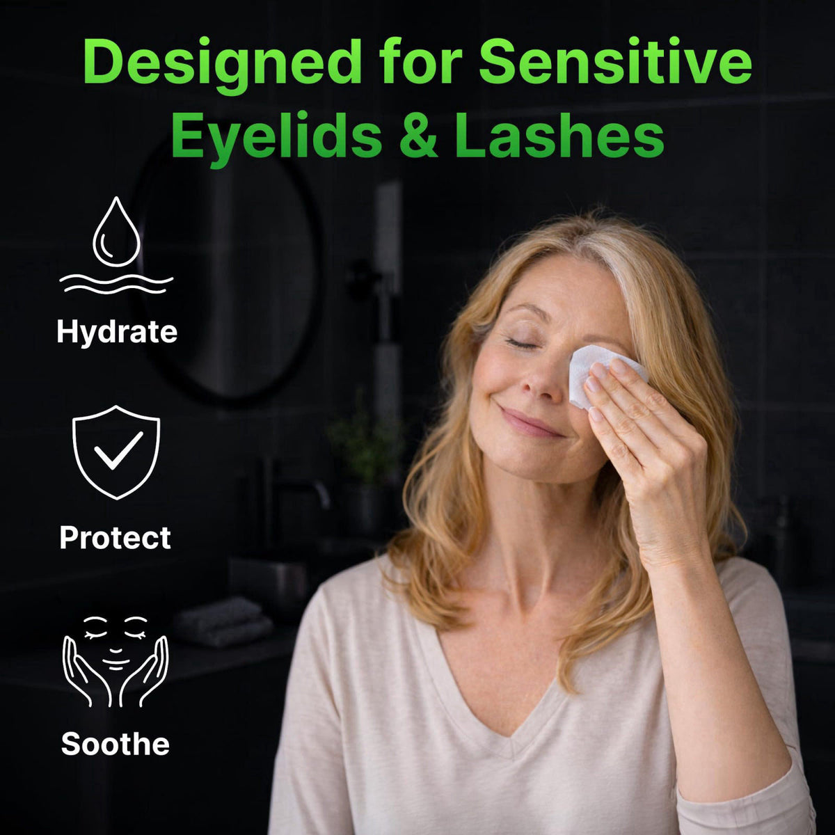 BIOXI Eyelid & Lash Cleansing Serum 60 Wipes for Itchy Stye Eye - Gentle Eye Area Cleansing - Advanced Natural Korean Fo
