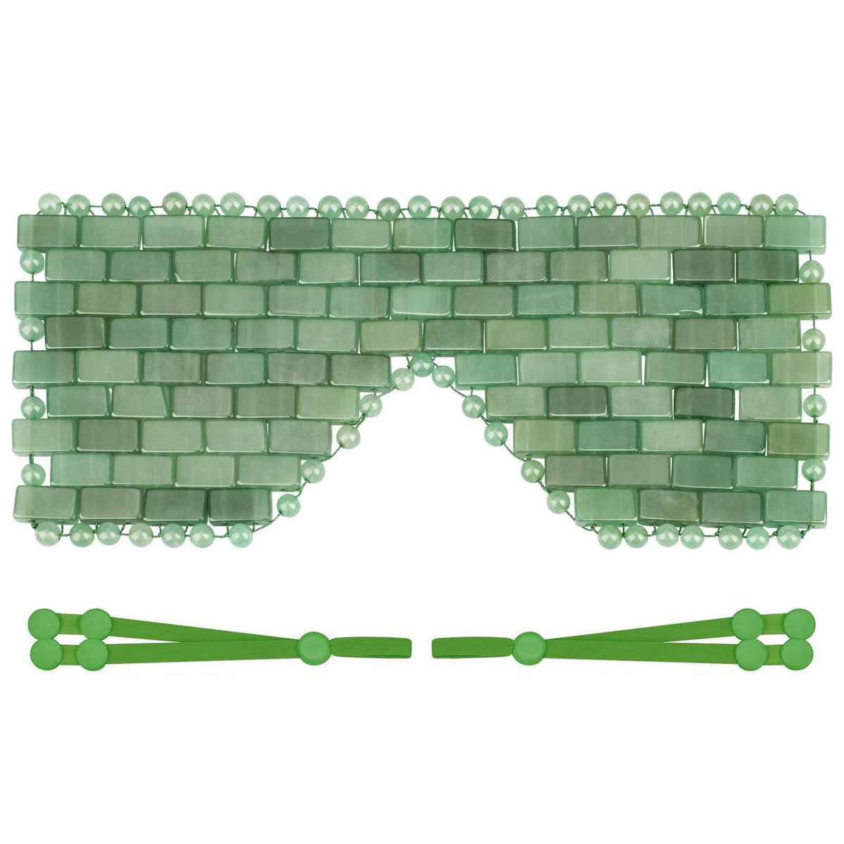 ideayard Jade Eye Mask, Natural Jade Stone Beaded Eye Cover with Adjustable Strap for Hot & Cold Therapy, Soothing Eye C