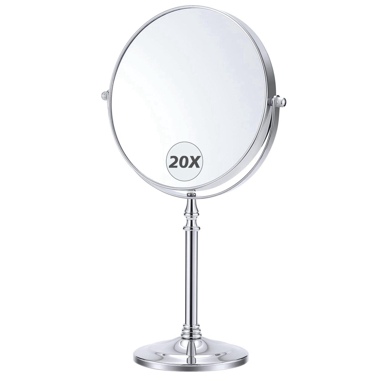 MIYADIVA Magnifying Mirror 20x, Double Sided 1X & 20X Magnifying Mirror on Stand, Large Tabletop Magnified Vanity Mirror