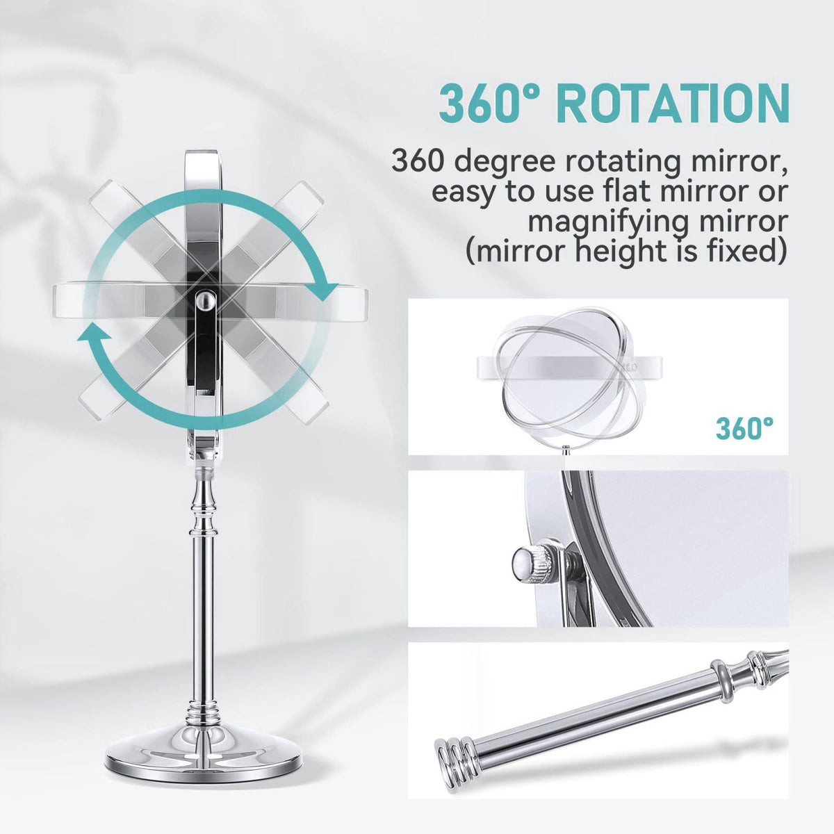 MIYADIVA Magnifying Mirror 20x, Double Sided 1X & 20X Magnifying Mirror on Stand, Large Tabletop Magnified Vanity Mirror