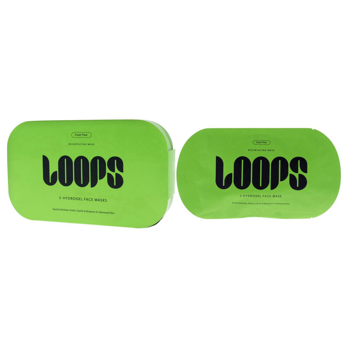LOOPS Fresh Peel - Resurfacing Hydrogel Korean Face Mask, 5pc – full view, size 1 Count (Pack of 5)