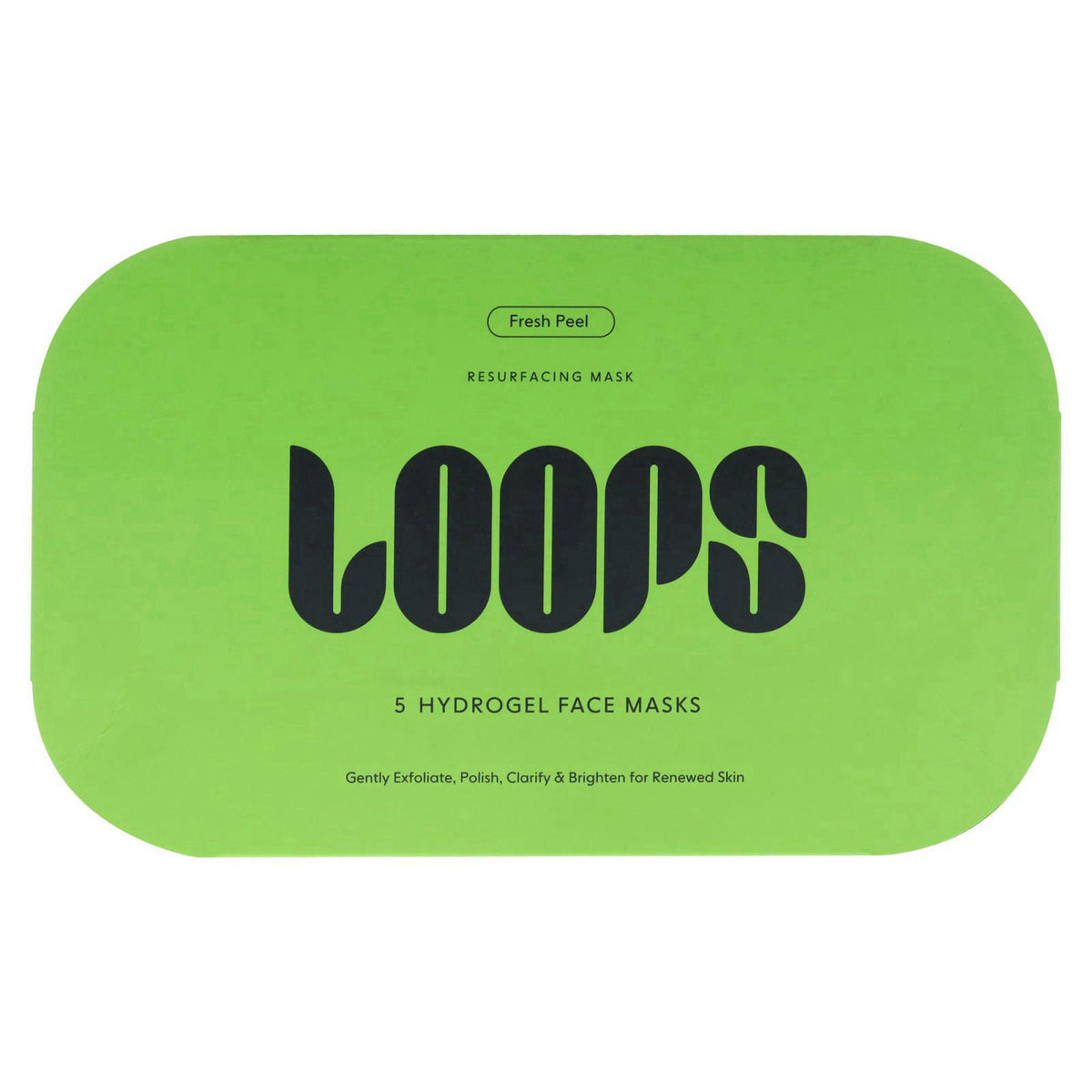 LOOPS Fresh Peel - Resurfacing Hydrogel Korean Face Mask, 5pc – back view and specifications