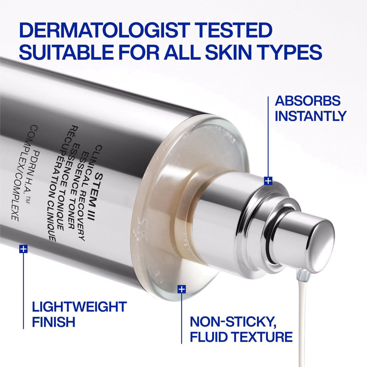 IOPE XMD Stem III Clinical Recovery Essence Toner, 4.39 fl. oz. – back view and specifications
